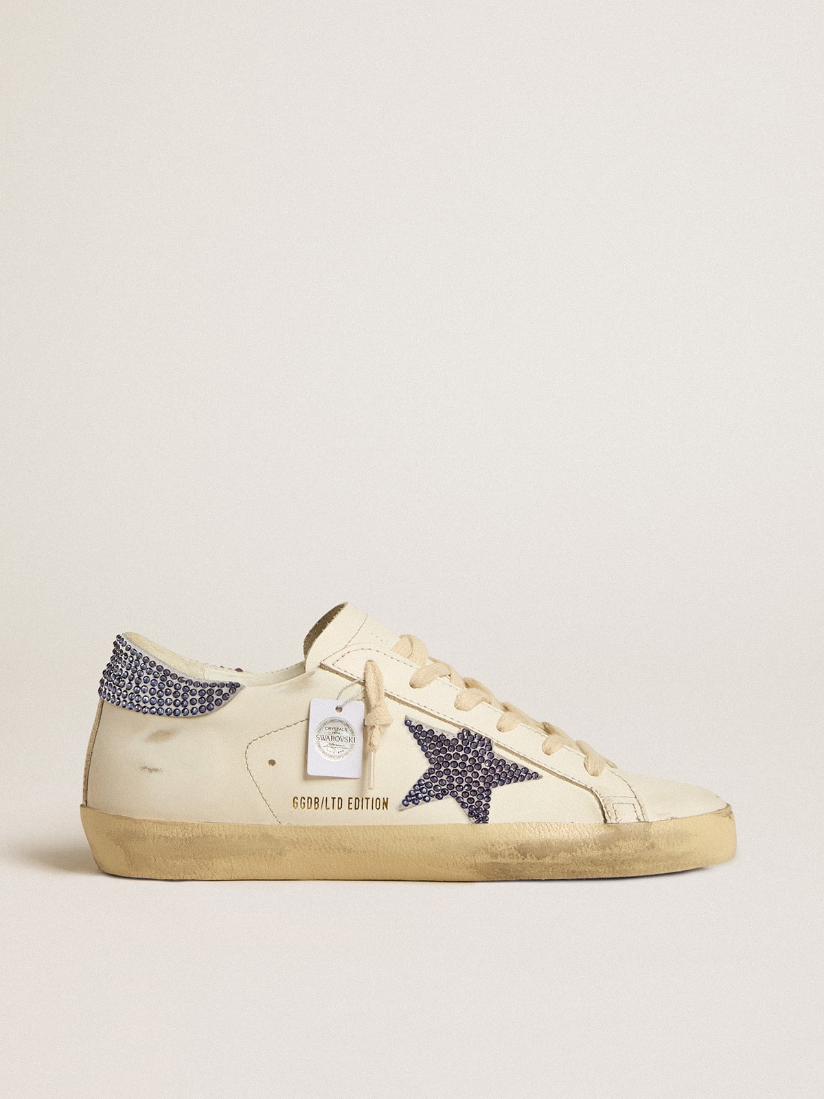 Sneaker Swarovski crystals Super-Star LTD for women | Golden Goose