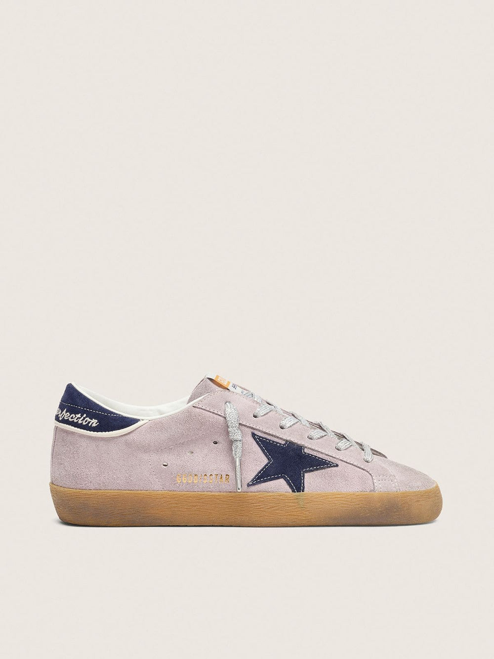 Women’s Super-Star  in lilac suede with midnight blue suede star and heel tab