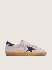 Women’s Super-Star  in lilac suede with midnight blue suede star and heel tab