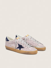Women’s Super-Star  in lilac suede with midnight blue suede star and heel tab