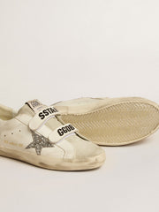 Women’s Old School with silver glitter star and ice-gray suede tongue