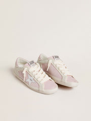Super-Star LTD in pink leather with silver foiled leather star and pink leather heel tab