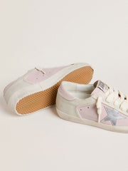 Super-Star LTD in pink leather with silver foiled leather star and pink leather heel tab