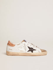 Women's Super-Star with black glitter star and pink heel tab