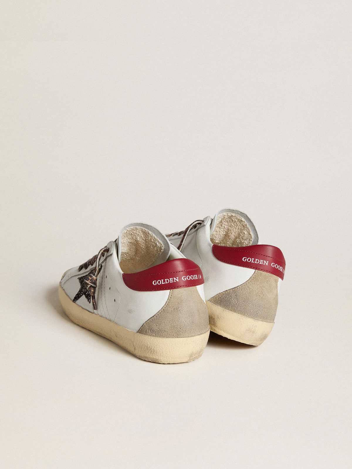 Women's Super-Star in nappa with glitter star and red nappa heel tab