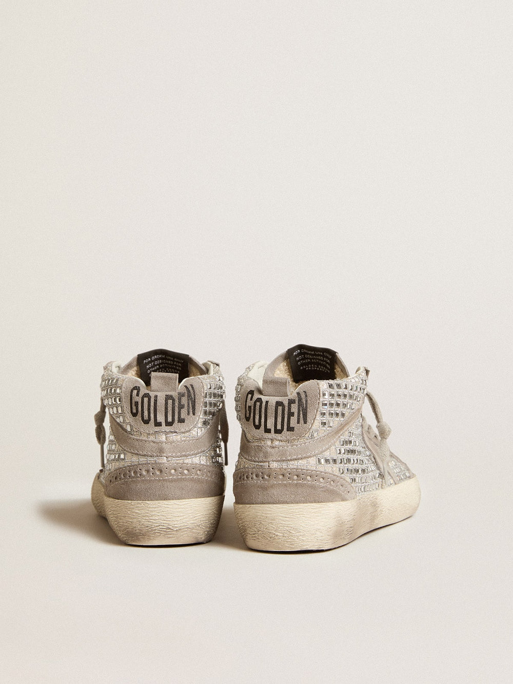 Mid Star in silver suede with Swarovski crystals and suede star