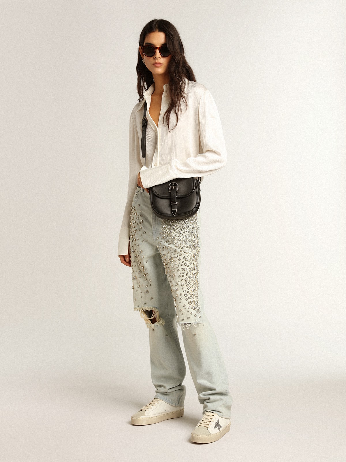Women’s Hi Star with silver glitter star and dove-gray nubuck heel tab