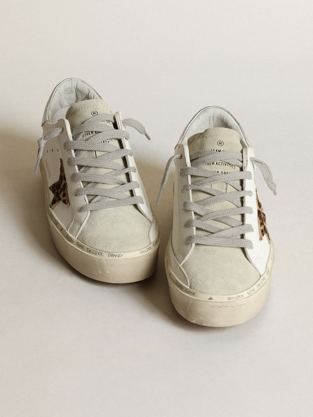 Women's Hi Star with star in leopard print pony skin and silver heel
