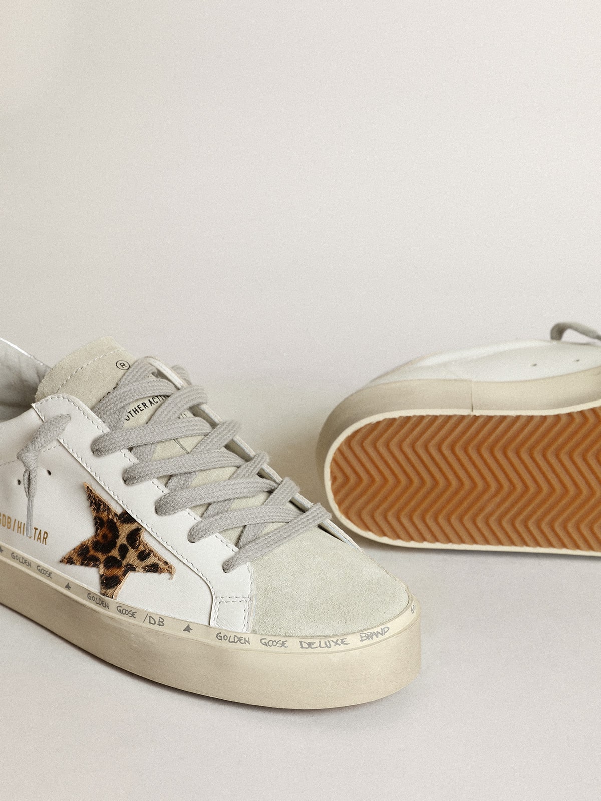 Women's Hi Star with star in leopard print pony skin and silver heel