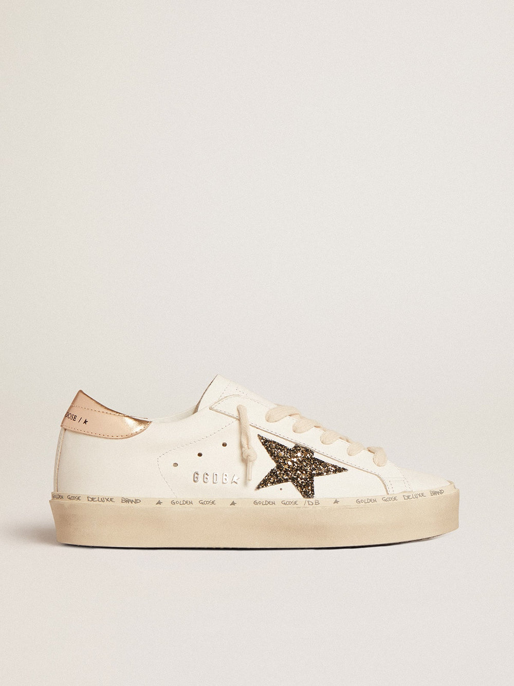 Hi Star  with black and gold glitter star and gold heel tab