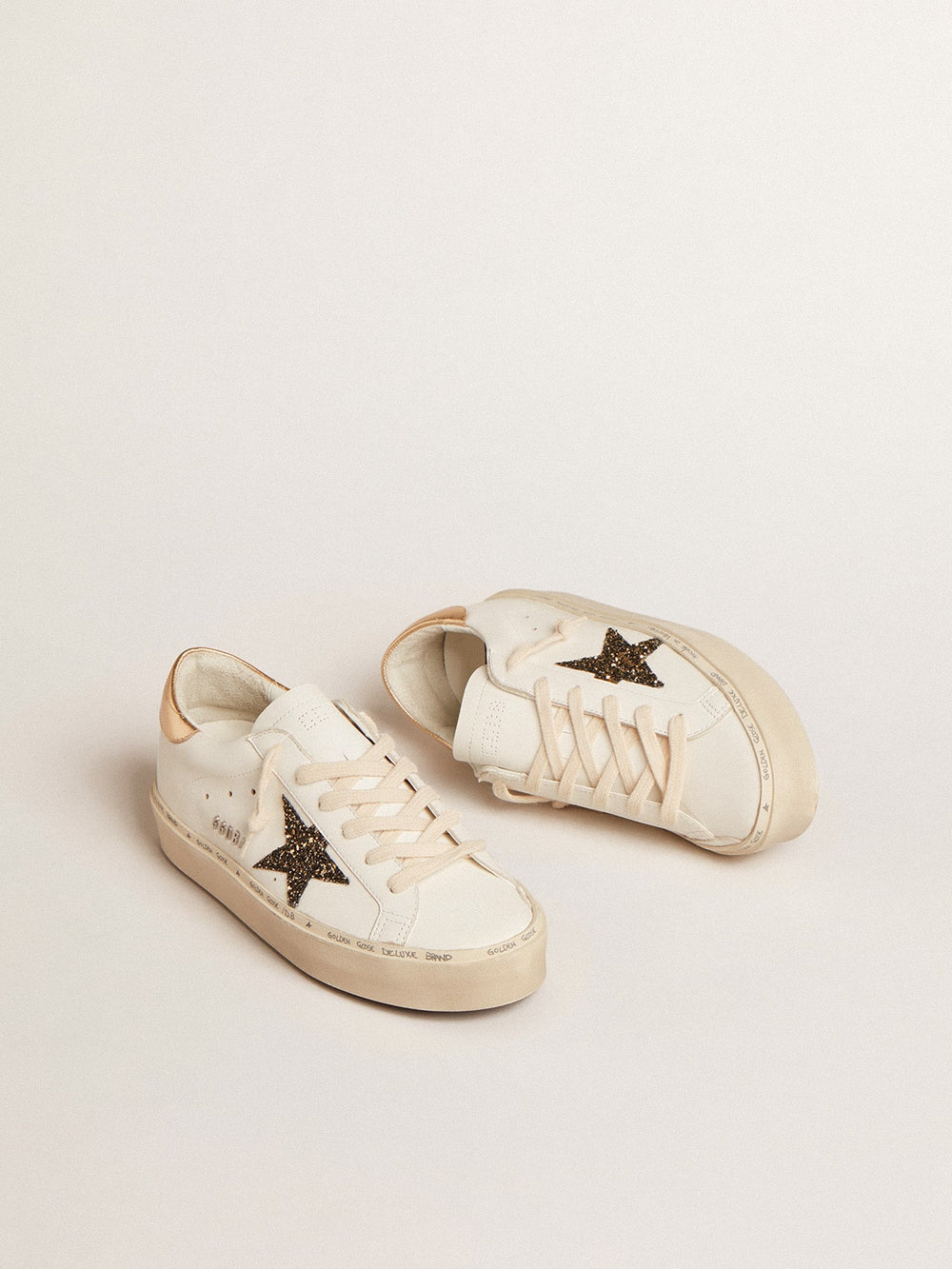Hi Star  with black and gold glitter star and gold heel tab