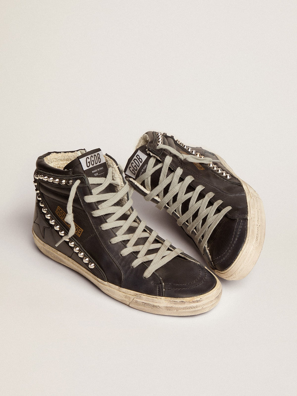 Women’s Slide high-top sneakers with studs | Golden Goose