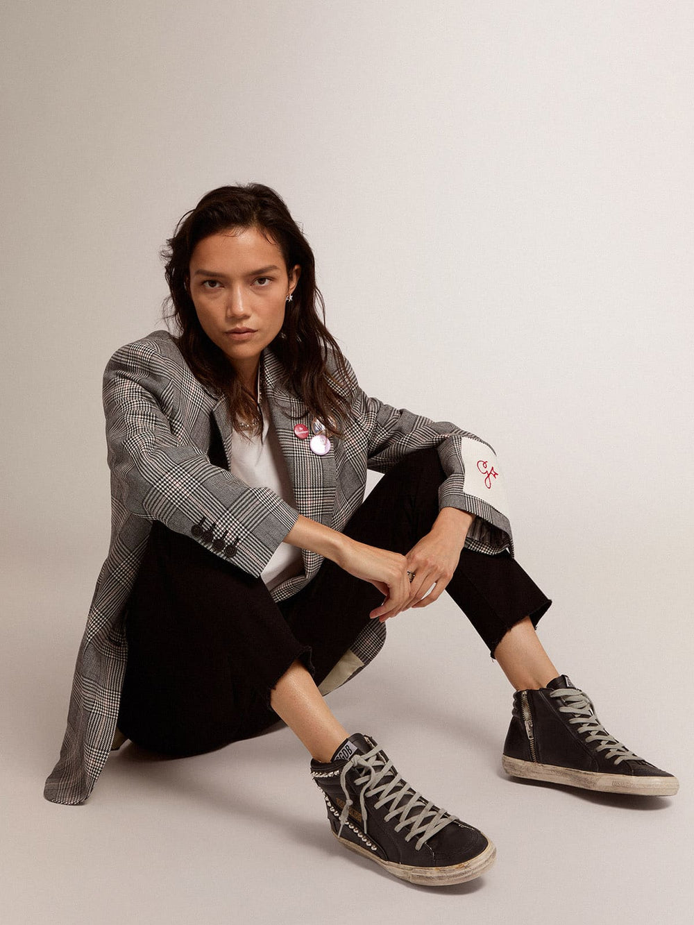 Women’s Slide high-top sneakers with studs | Golden Goose
