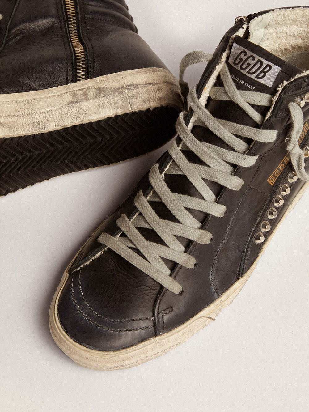 Women’s Slide high-top sneakers with studs | Golden Goose