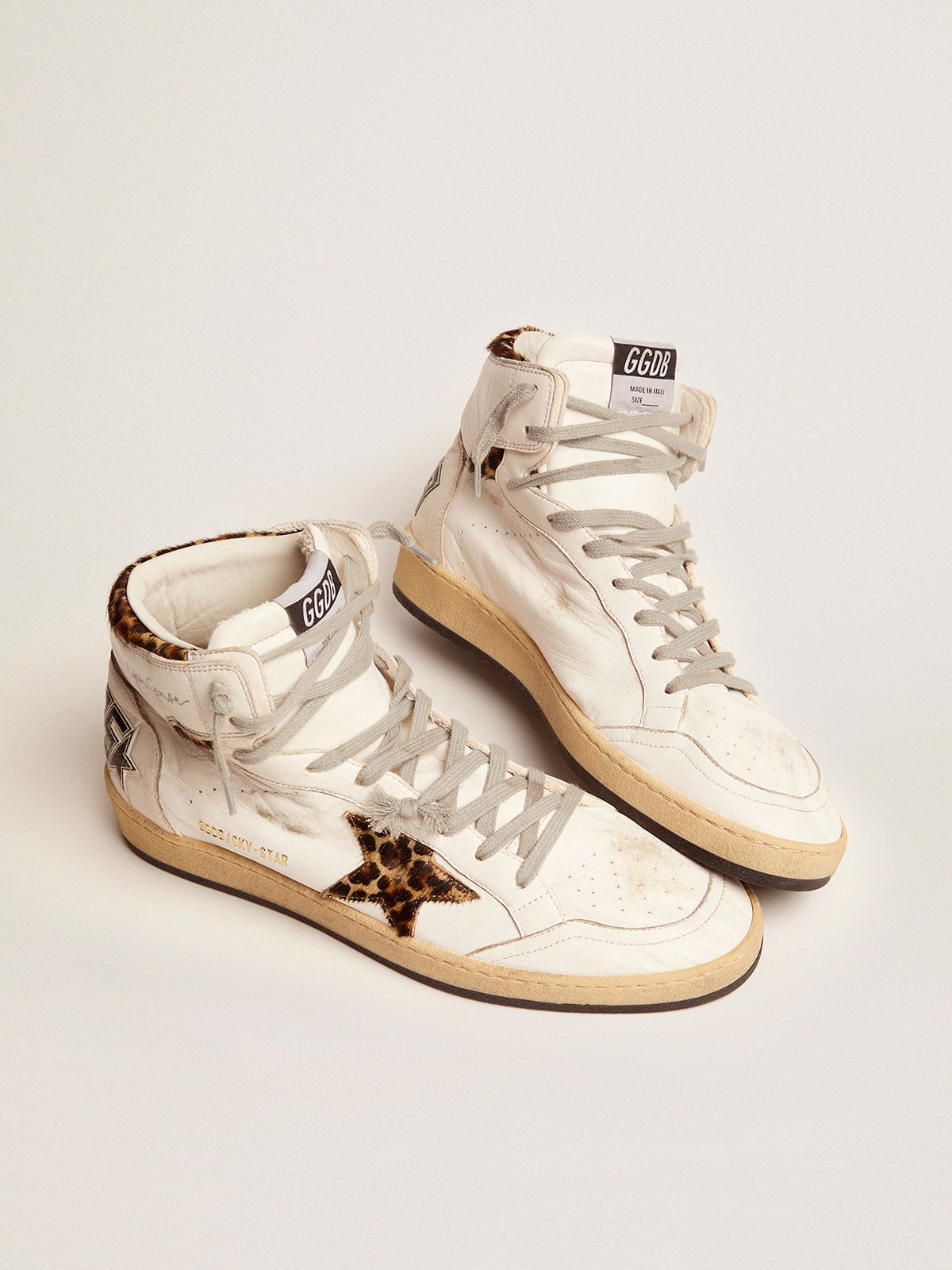 Women’s Sky-Star high-top sneakers in leopard-print pony skin | Golden Goose