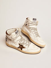 Women’s Sky-Star high-top sneakers in leopard-print pony skin | Golden Goose