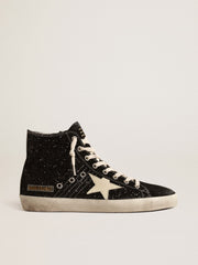 Francy Penstar  in glitter with ivory star and black heel tab