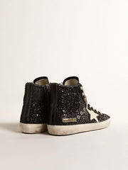 Francy Penstar  in glitter with ivory star and black heel tab