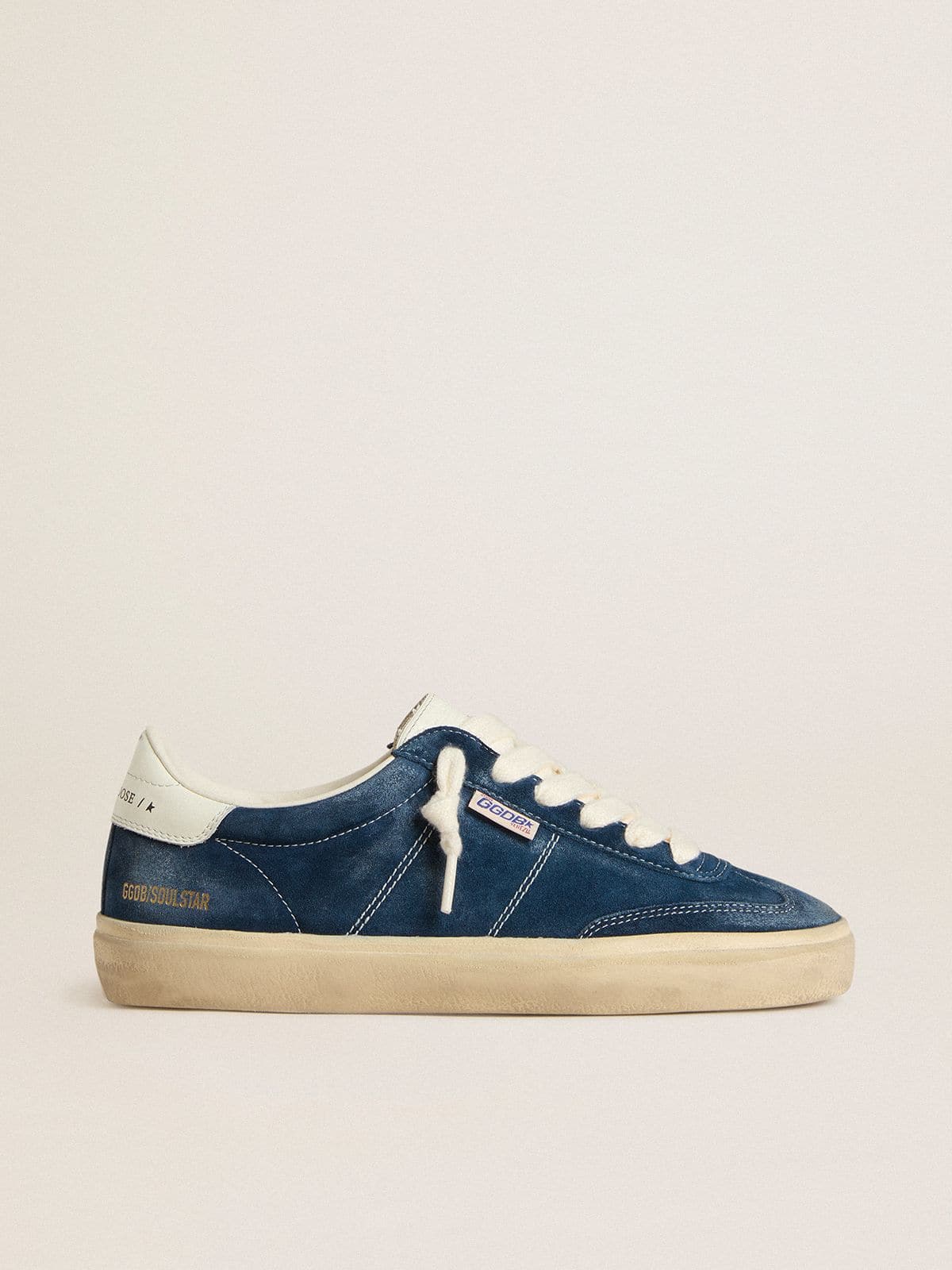 Women's Soul Star in blue suede with white leather heel tab