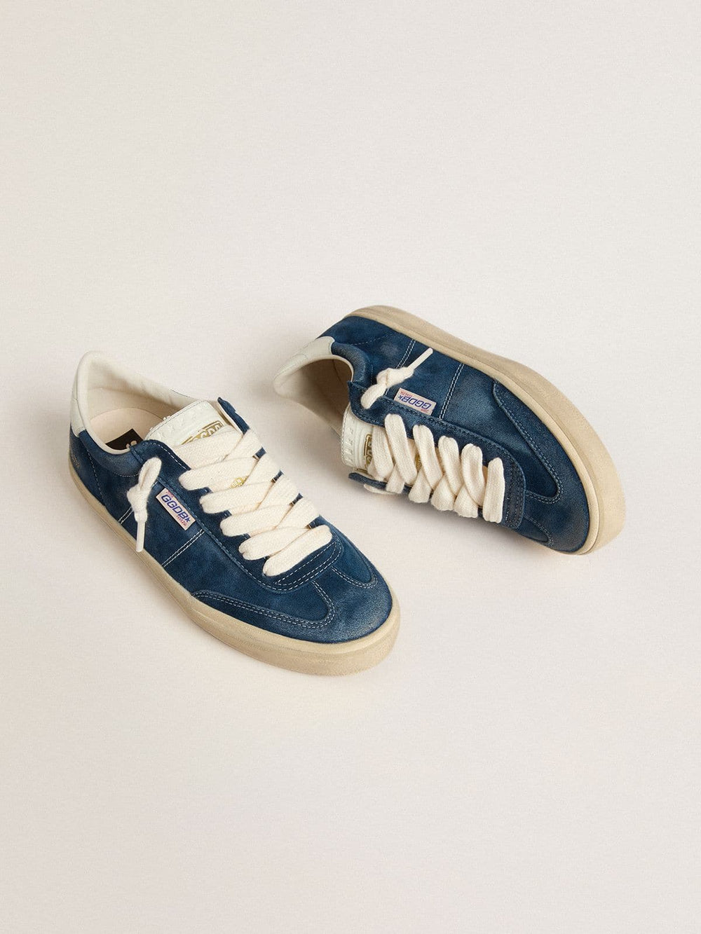 Women's Soul Star in blue suede with white leather heel tab