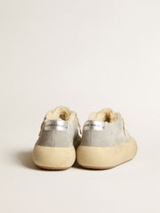 Women’s Space-Star shoes in ice-gray suede with shearling lining