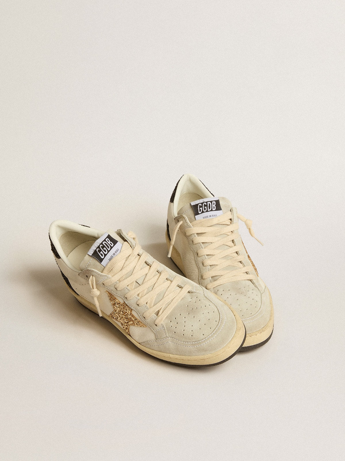 Women’s Ball Star  in nappa and suede with glitter star and black heel tab