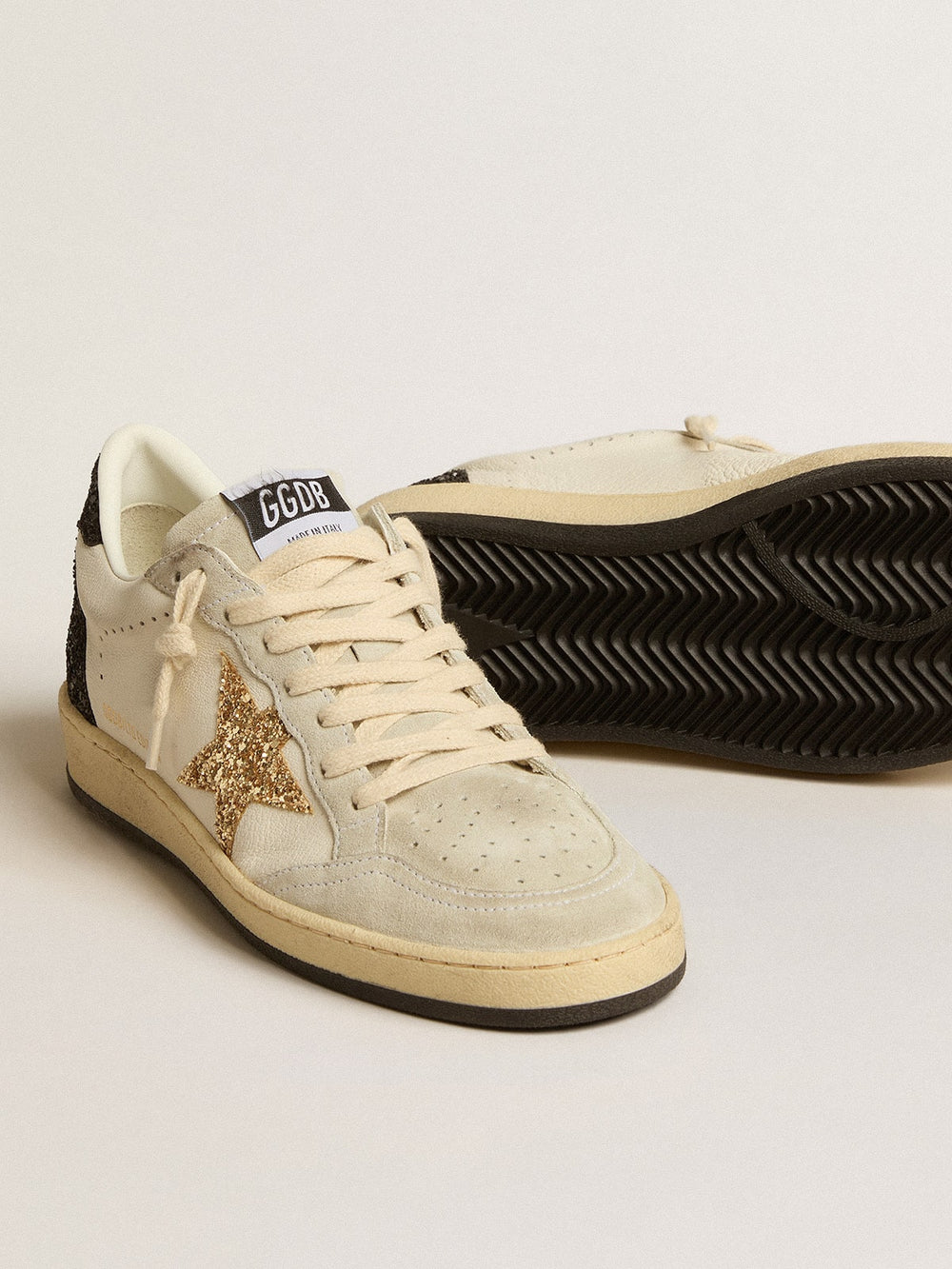 Women’s Ball Star  in nappa and suede with glitter star and black heel tab
