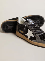 Women's Ball Star in glitter with leather star and metallic leather heel tab