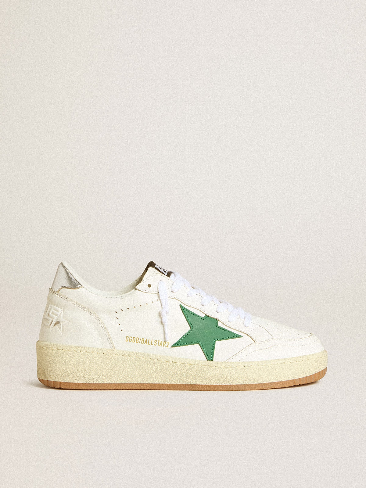 Women's Ball Star with green leather star and metallic leather heel tab