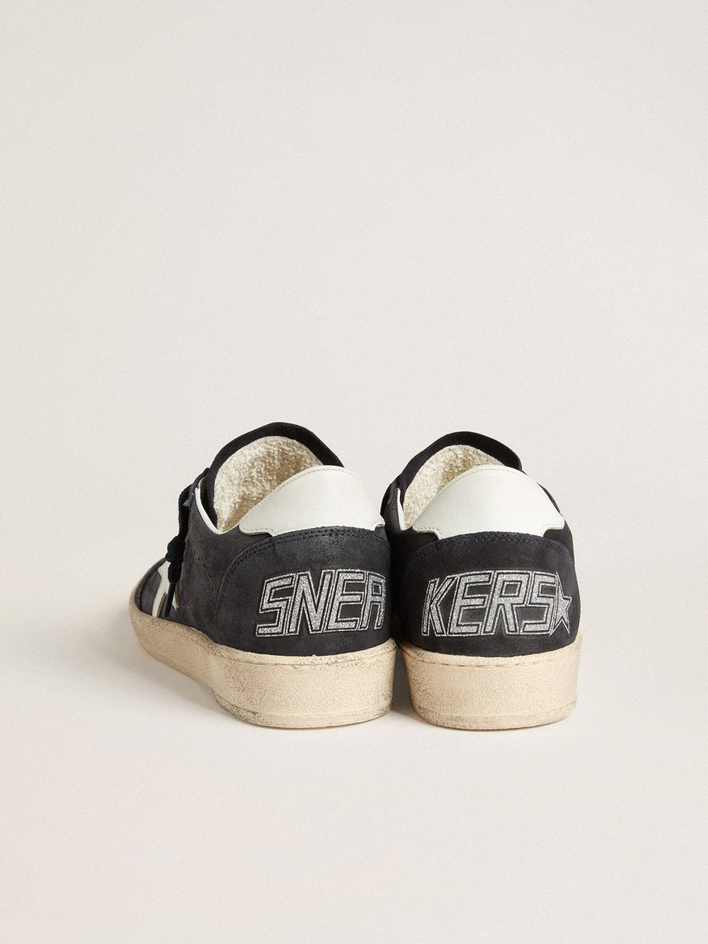 Women's Ball Star in dark blue suede with leather star and heel tab