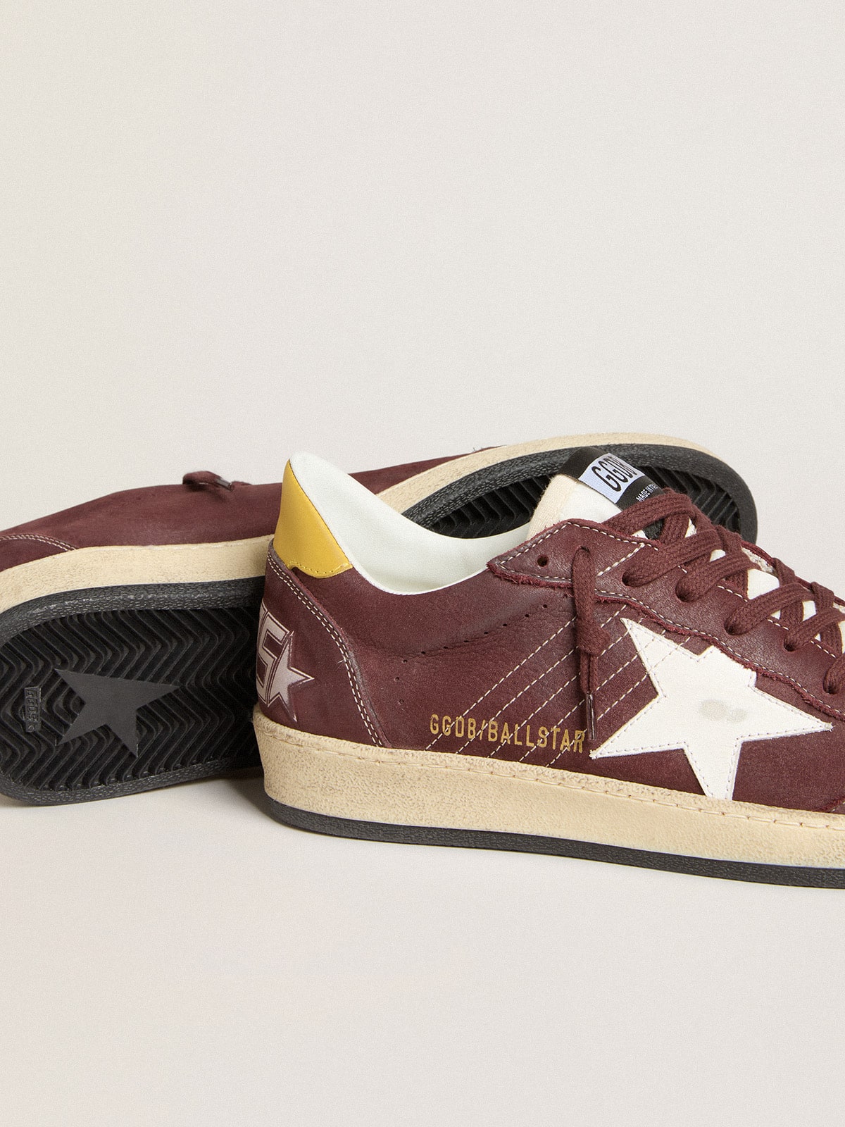 Women's Ball Star in chocolate nubuck with leather star and heel tab