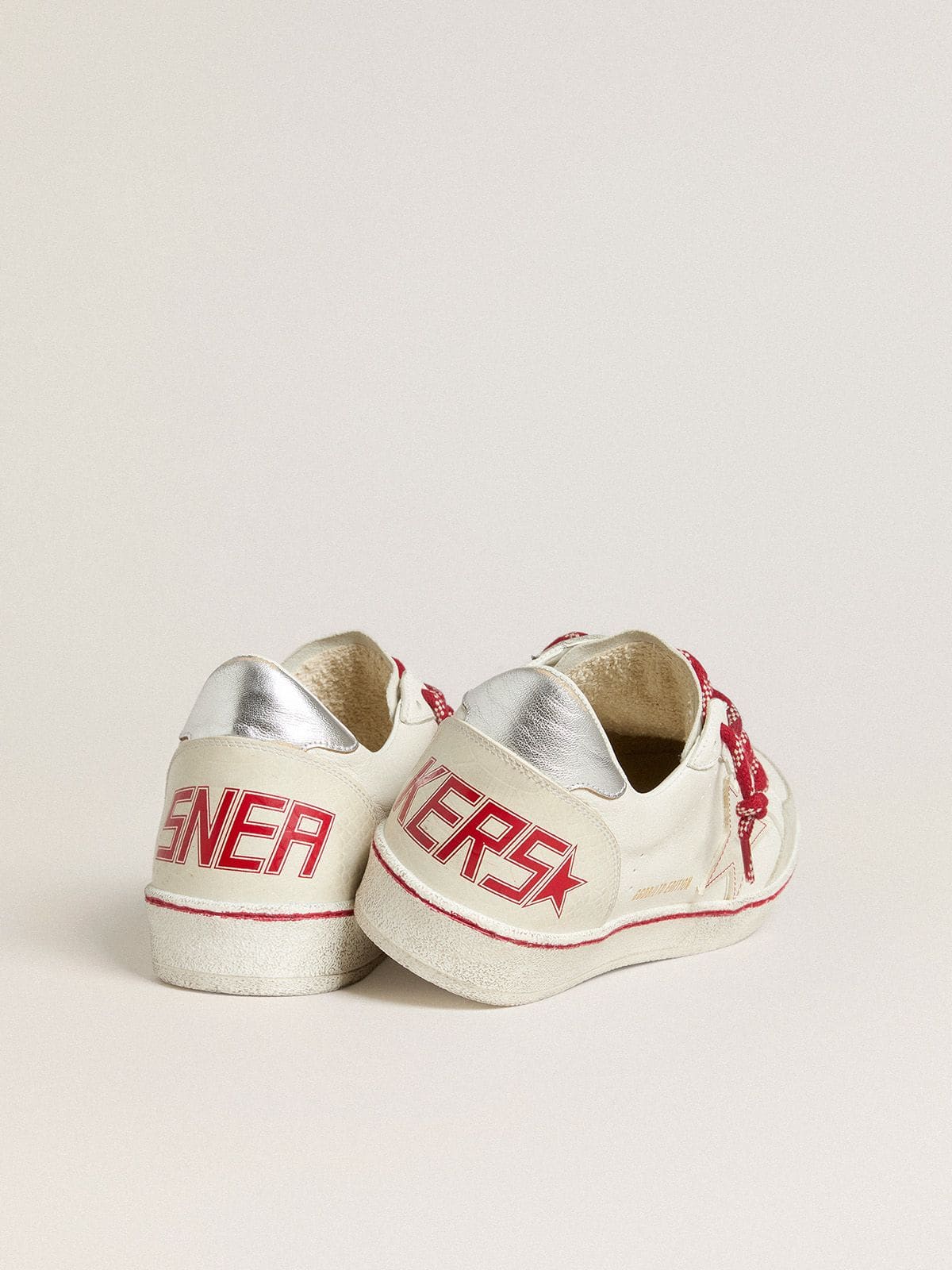 Women’s Ball Star LTD LNY in white leather with a lived-in effect
