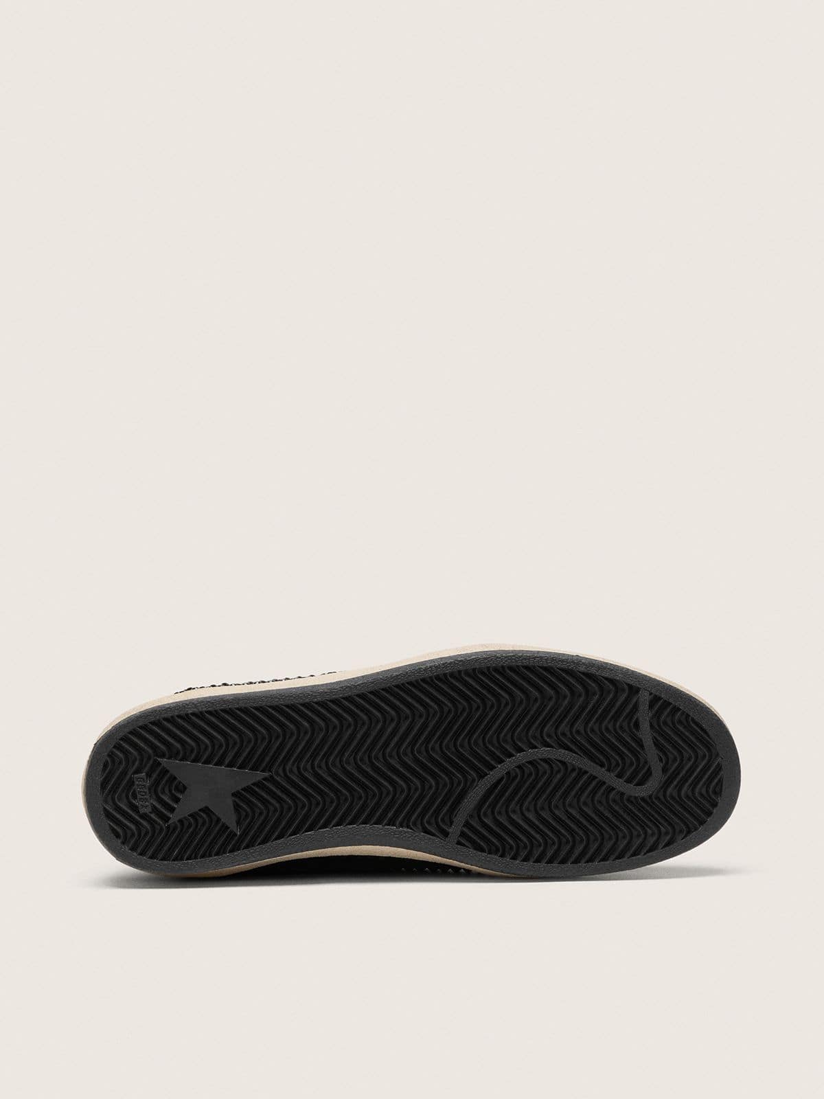 Ball Star in black suede with white star and Swarovski crystals