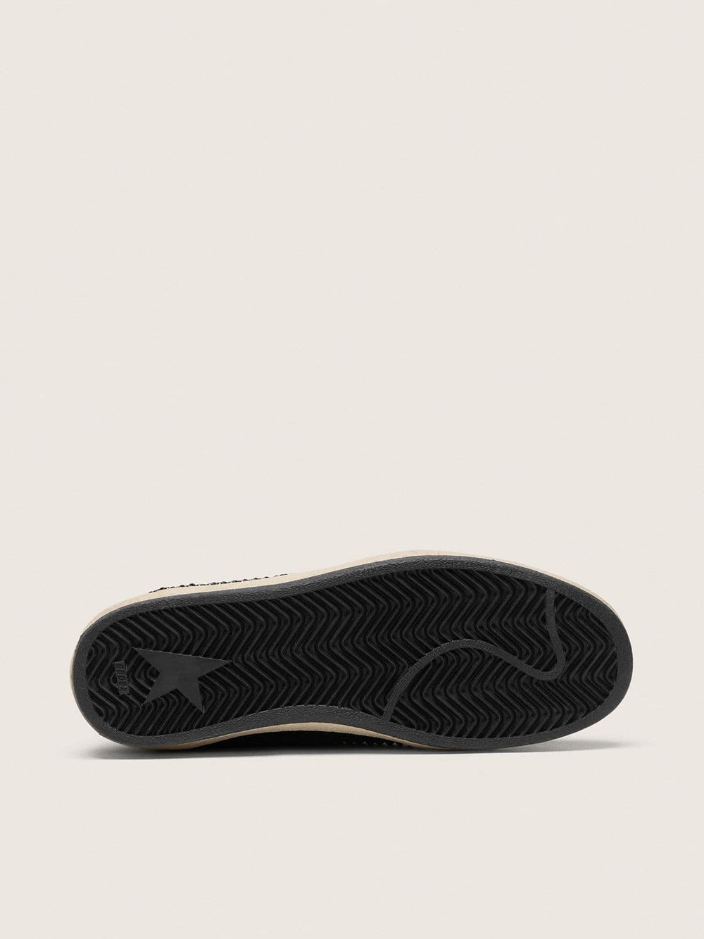 Ball Star in black suede with white star and Swarovski crystals