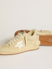 Women's Ball Star  in suede and shearling with white patent leather star