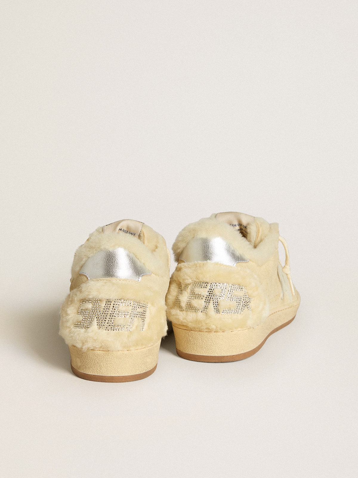 Women's Ball Star  in suede and shearling with white patent leather star