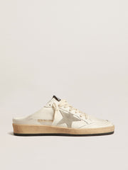 Ball Star Sabots in nappa leather with ice-gray suede star