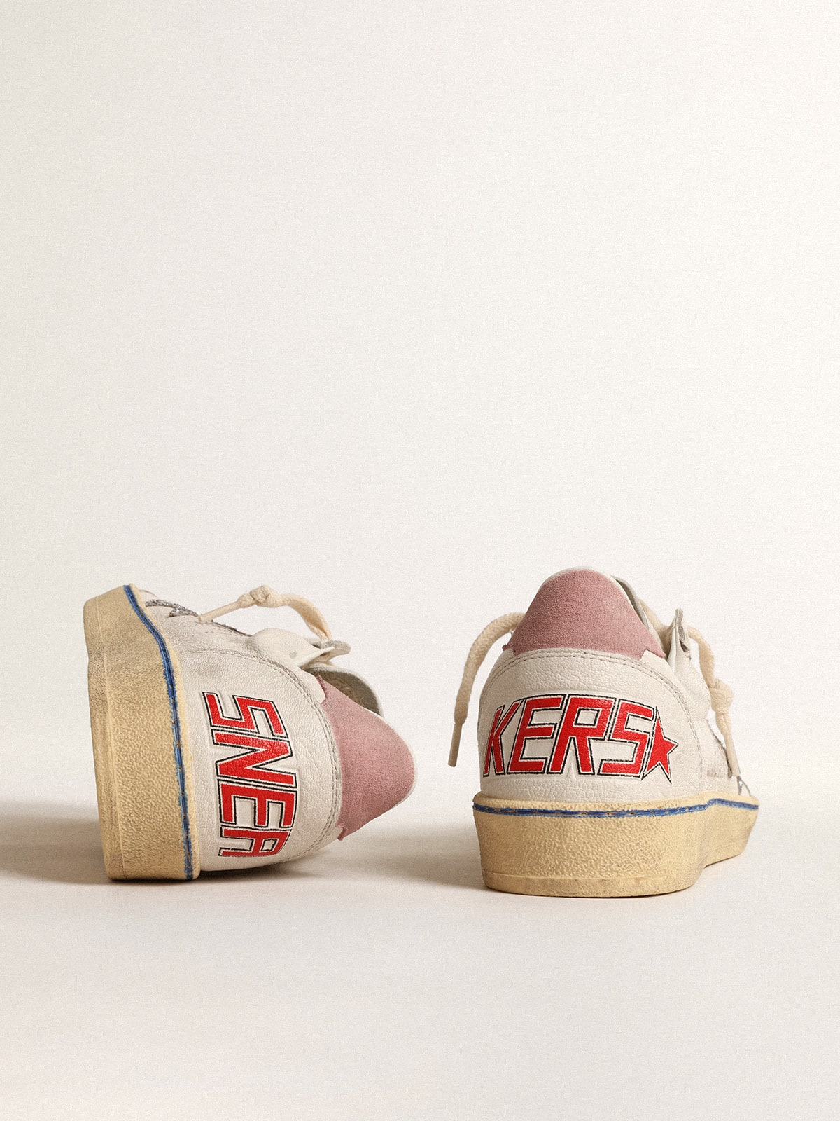 Ball Star  with glitter star and pink suede heel tab