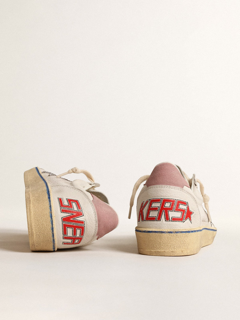 Ball Star  with glitter star and pink suede heel tab
