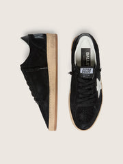 Women's Ball Star in black suede with white leather star