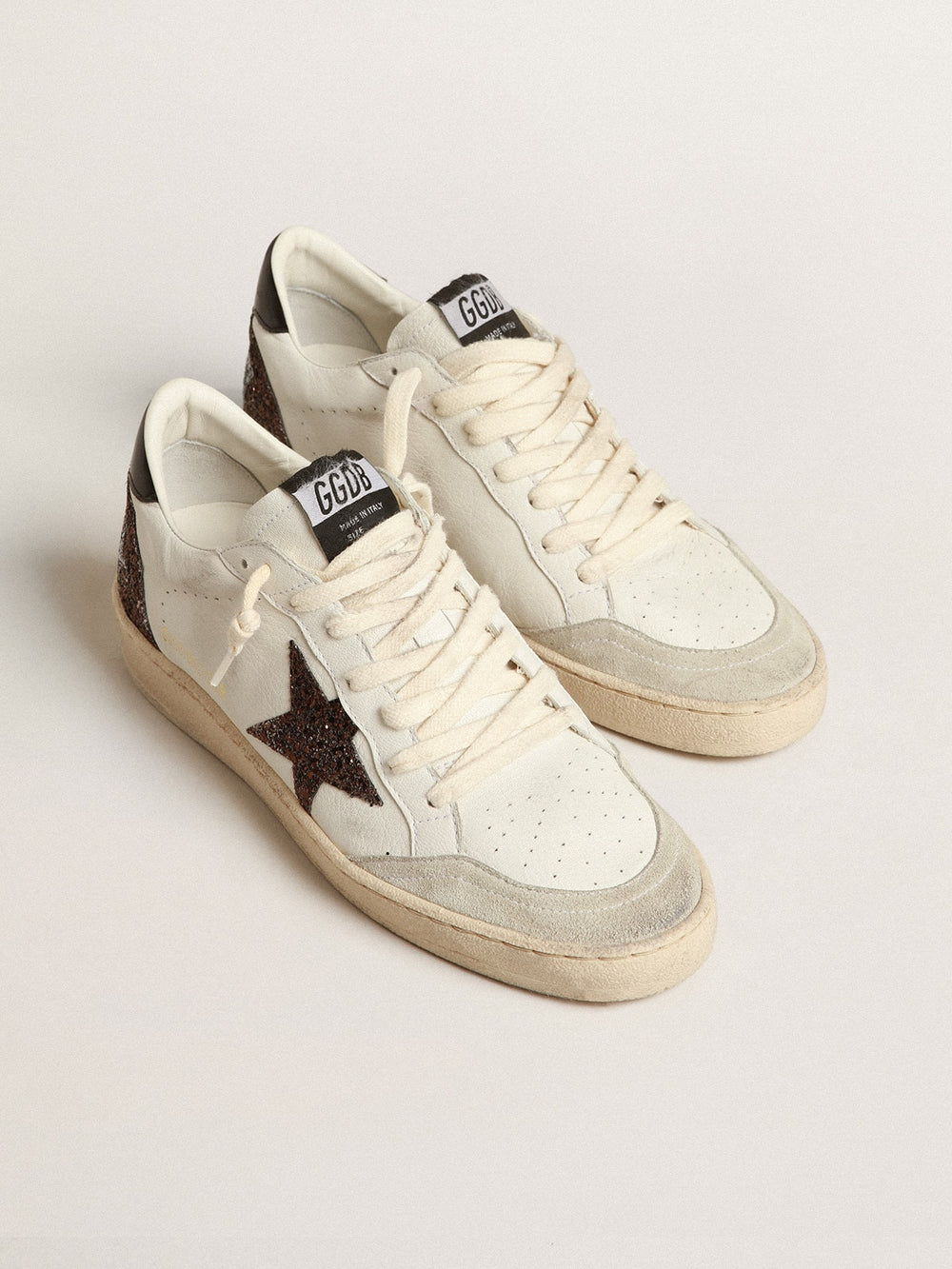 Ball Star in nappa with glitter star and black nappa heel tab