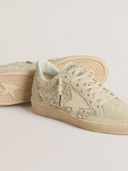 Ball Star in suede with Swarovski crystals and pearls and leather star