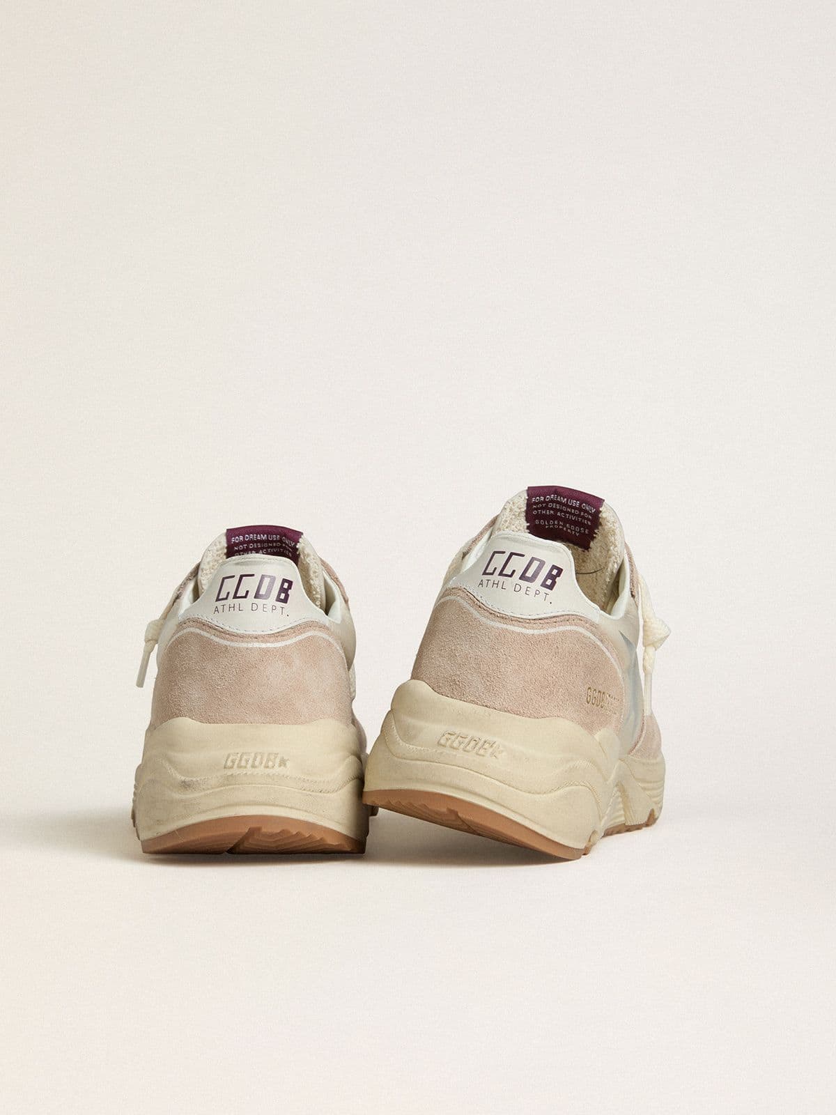Women's Running Sole in nylon and suede with silver printed star and leather heel tab