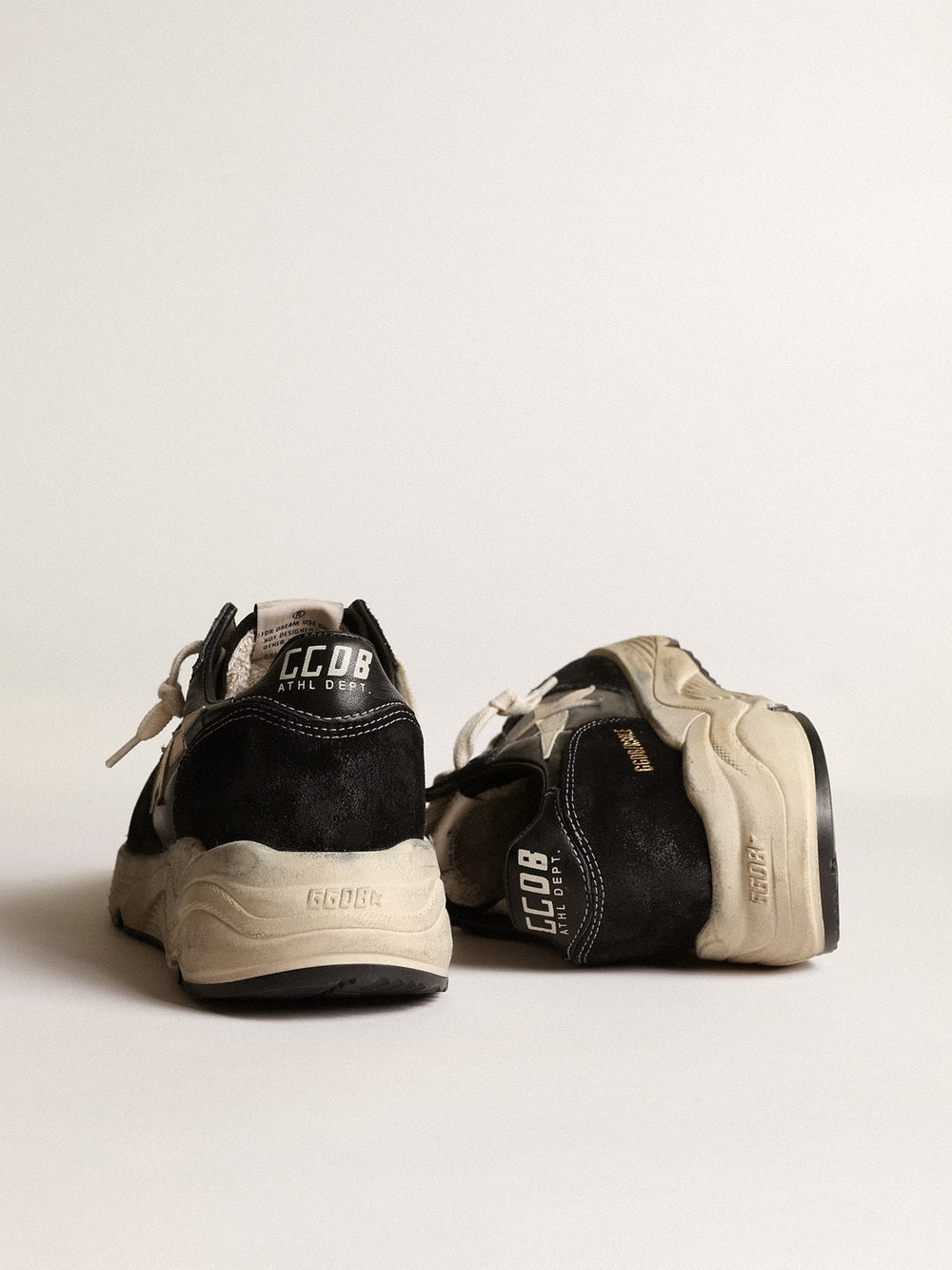 Women's Running Sole in black nappa and suede