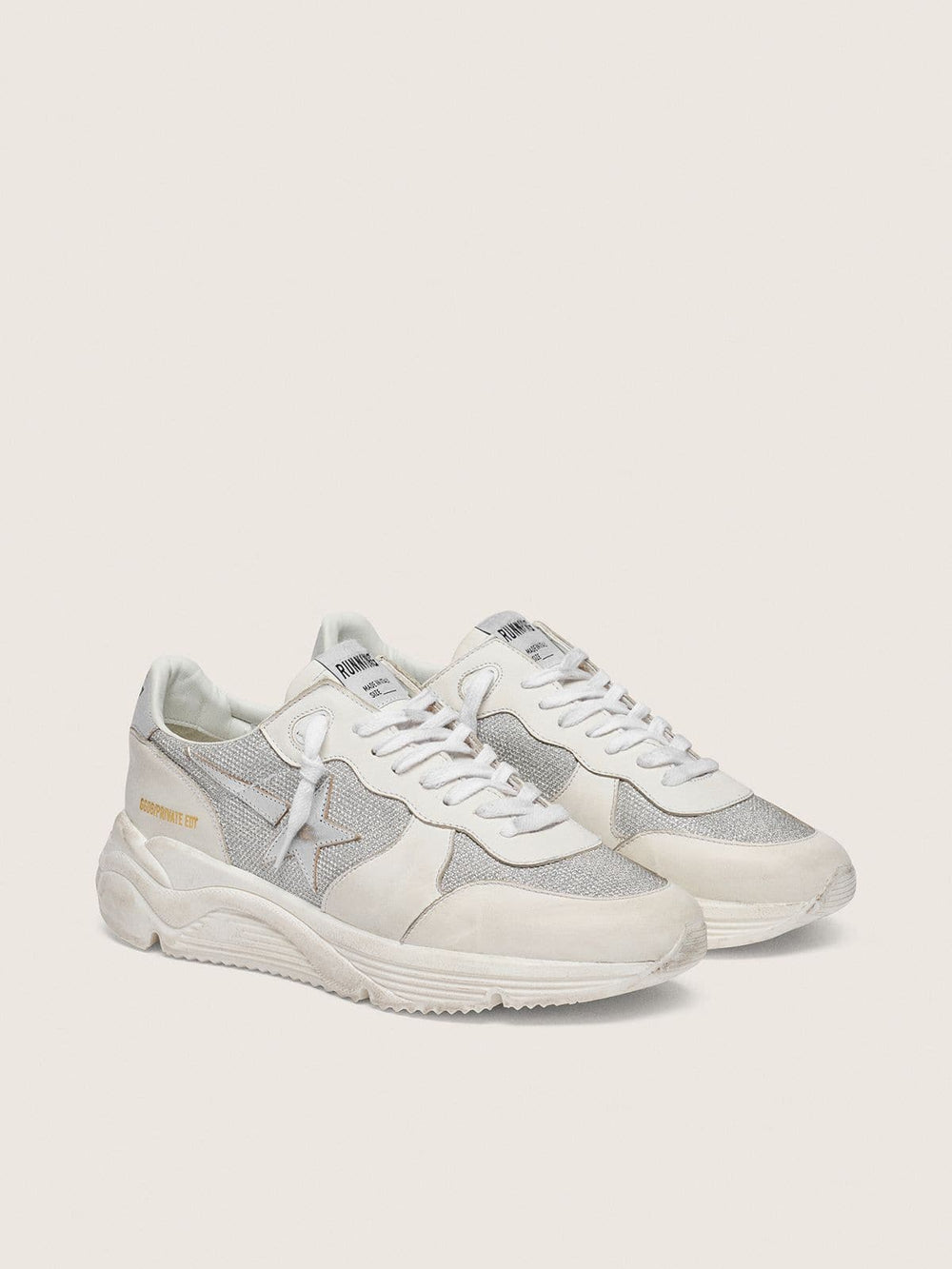 Women’s Running Sole in mesh and nubuck with silver metallic leather star
