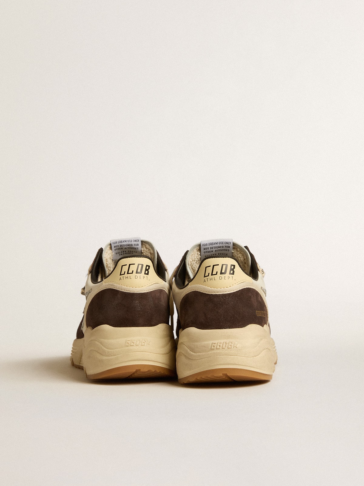 Women's Running Sole  in nappa and brown suede with a Swarovski crystal star