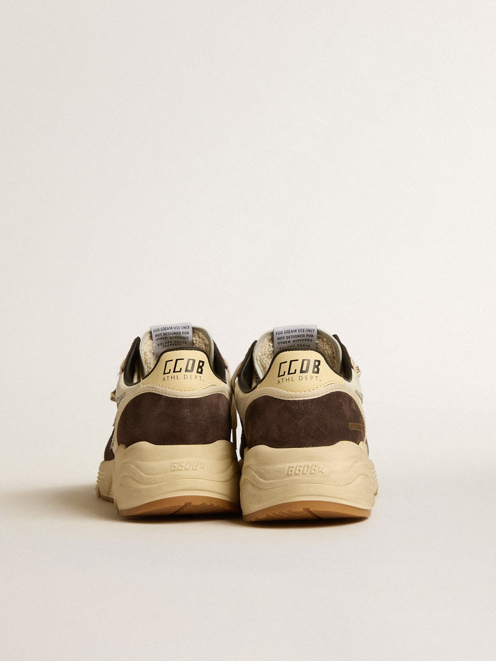 Women's Running Sole  in nappa and brown suede with a Swarovski crystal star