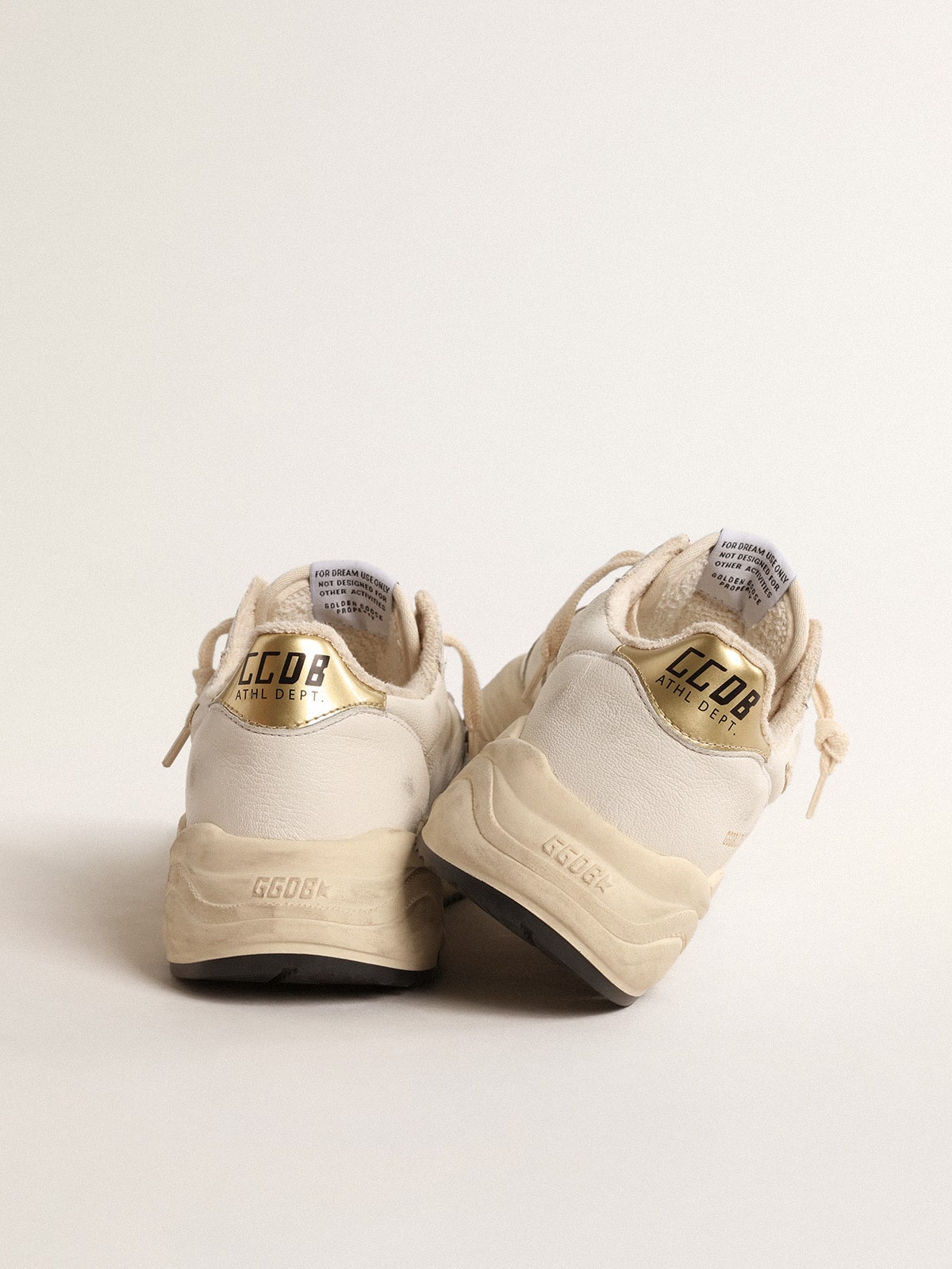 Women's Running Sole  in nappa with suede star and gold heel tab