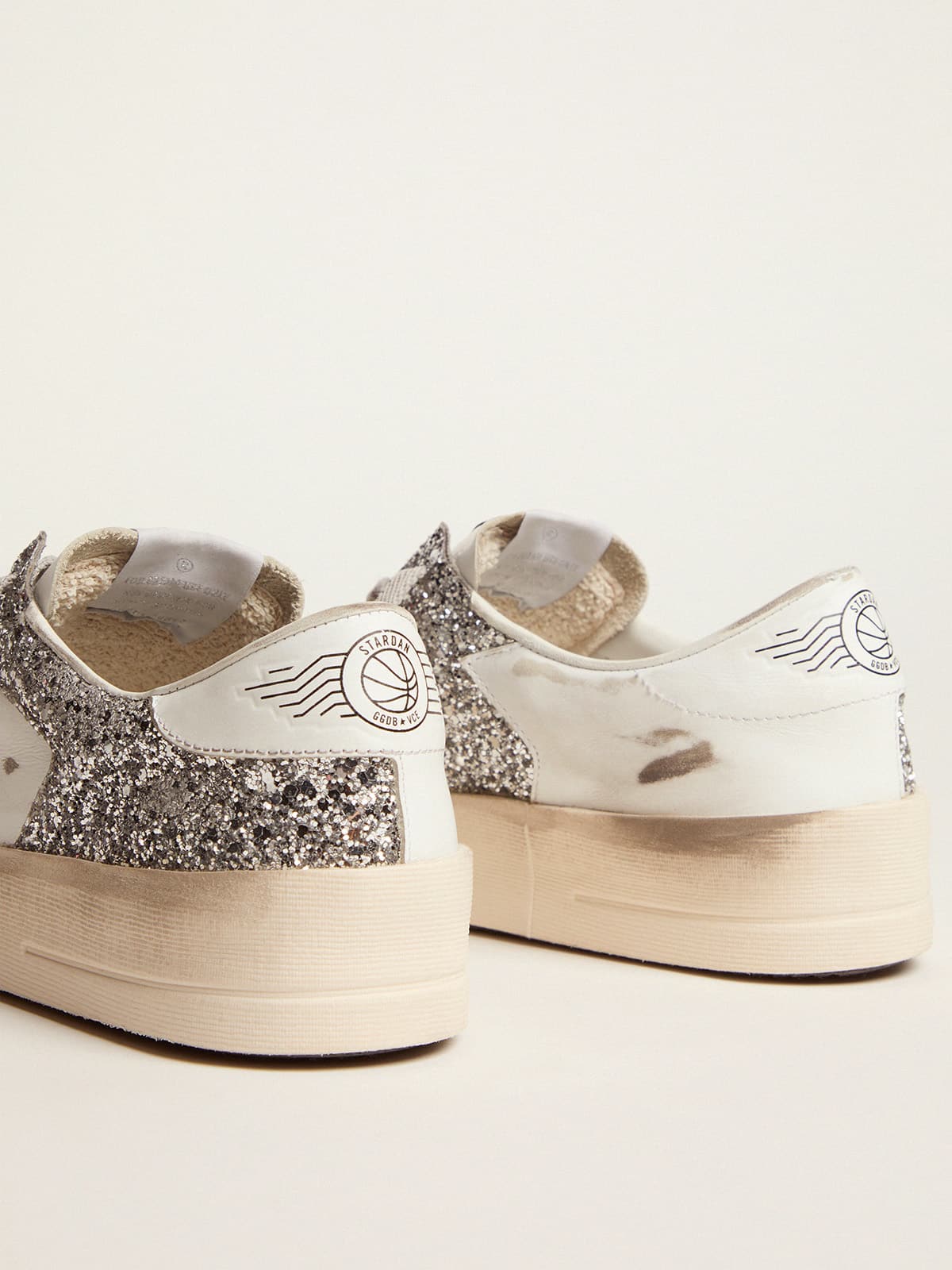 Women’s Stardan sneakers with silver glitter | Golden Goose