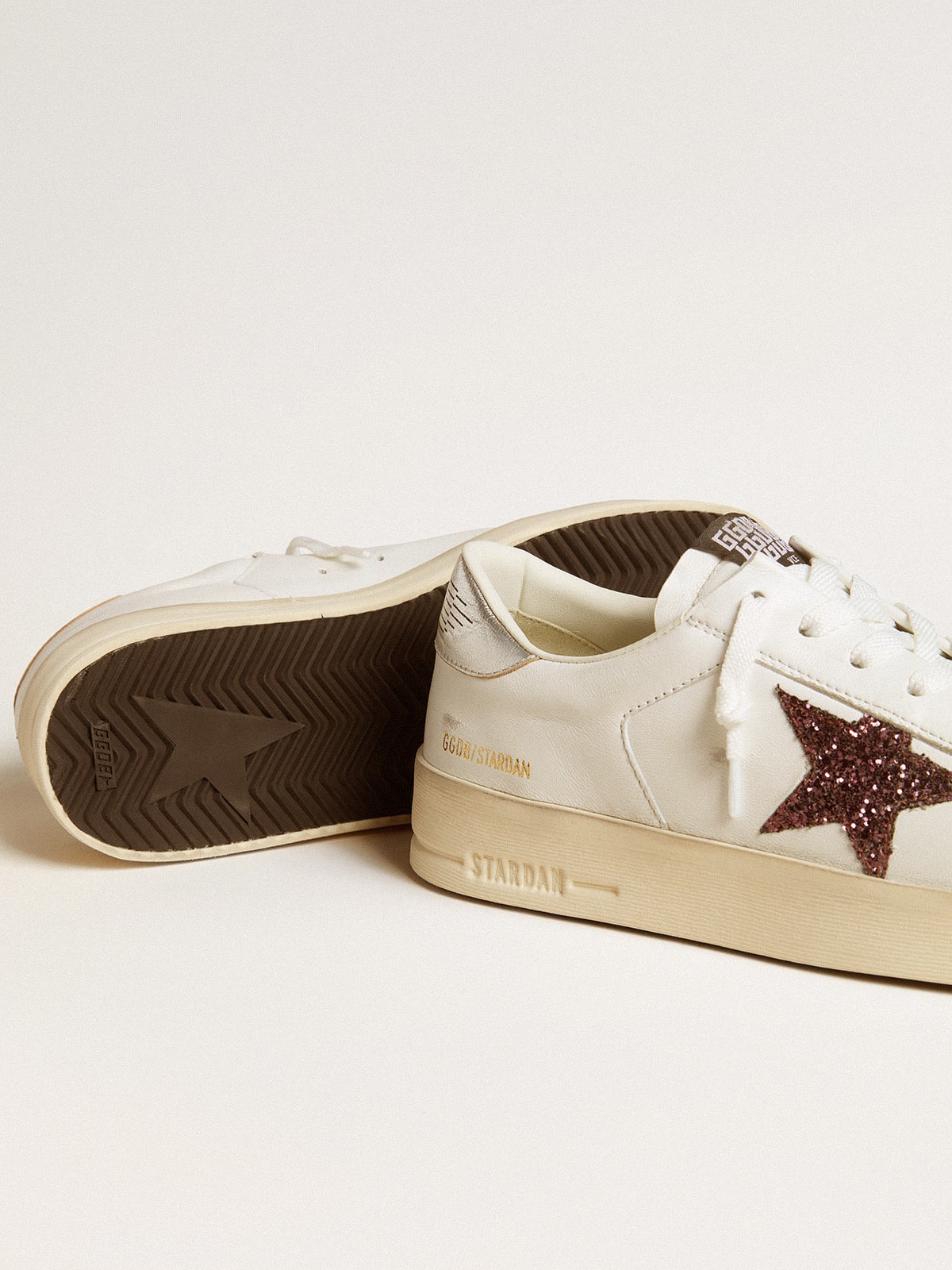 Women's Stardan in nappa with glitter star and metallic leather heel tab